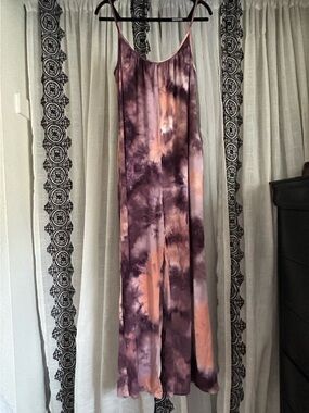Socialite Tie-Dye Wide-Leg Jumpsuit Purple & Peach